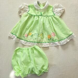 Vintage 2-Piece Garden Green Set 6-12 months